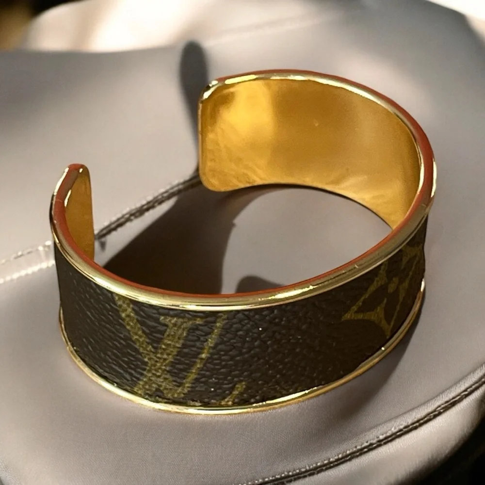 Louis Vuitton Monogram Gold Cuff Costume Jewelry